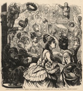 Estudiantes de París y grisettes cantando la Marsellesa en la Closerie des Lilas