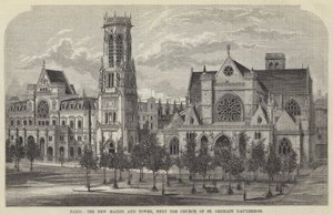 París, el Nuevo Ayuntamiento y Torre, junto a la Iglesia de St Germain l