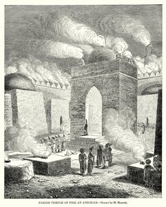 Templo parsi del fuego en Atech-Ga (grabado)