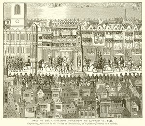 Parte de la procesión de coronación de Eduardo VI, 1547 de English School