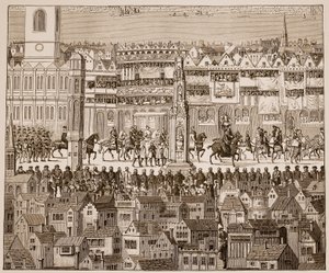 Parte de la procesión de coronación de Eduardo VI, 1547 (después de una acuarela del siglo XVI) de English School