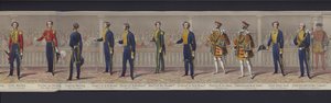 Parte del panorama del matrimonio de la Reina Victoria, c.1840 (acuafuerte coloreada a mano) de English School