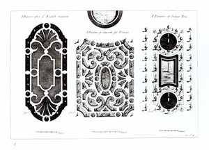 Diseños de parterres, de Teoría y Práctica de la Jardinería, por Antoine-Joseph Dezallier D