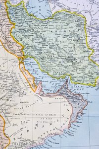 Mapa parcial del Medio Oriente mostrando el Mar Rojo, el Golfo Pérsico y el Cuerno de África en la década de 1890, de 