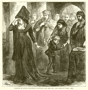Despedida de la reina Isabel Wydville y su hijo, el duque de York, 1483