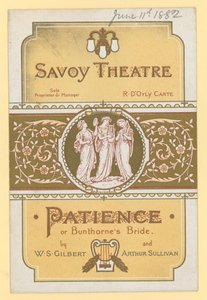 Paciencia; o la Novia de Bunthorne por W S Gilbert y Arthur Sullivan de English School