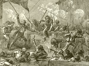 Paul Jones abordando el Serapis de English School