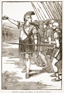 Pelópidas liderando a los tebanos en la batalla de Leuctra de English School