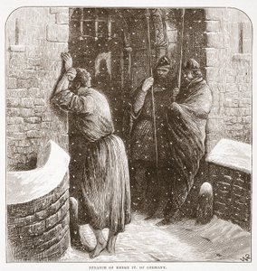 Penitencia de Enrique IV de Alemania, ilustración de La Historia del Protestantismo por James Aitken Wylie (1808-1890), pub. 1878