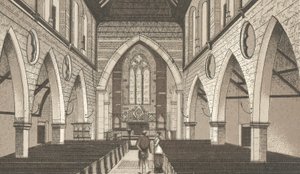 Iglesia de Penarth, interior (lito) de English School
