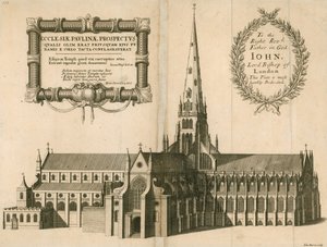 Vista en perspectiva de la Catedral de San Pablo, Londres de English School