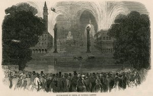 Modelo pictórico de Venecia en Vauxhall Gardens, Londres de English School