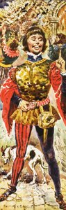 Piers Gaveston en la coronación del rey Eduardo