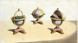 Mesa de escritura del globo de Pitts Cabinett, pl. 14 de Ackermanns Repository of Arts, pub. 1 de febrero de 1810 de English School