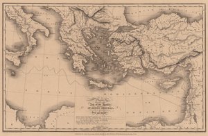 Lugares mencionados en los Hechos de los Apóstoles, ilustrando los viajes de San Pablo (grabado) de English School