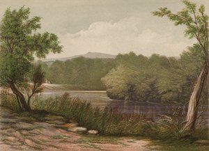 Lugares mencionados en la Biblia: El río Jordán (cromolito) de English School