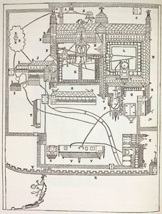 Plano del Monasterio Benedictino en Canterbury de English School