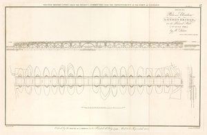 Plan y Elevación del Puente de Londres al 2 de julio de 1799 de English School