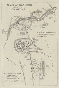 Plano de Bacninh con sus alrededores (grabado) de English School