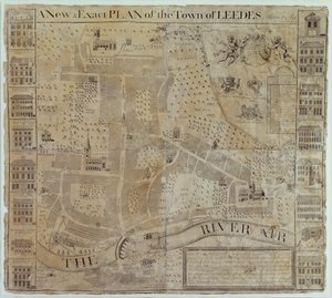 Plano de Leeds, levantado por John Cossins, c.1730 de English School