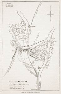 Plano de la Batalla de Meanee, ilustración de la Historia Ilustrada de Inglaterra de Cassell de English School