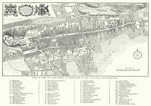 Plano de la Ciudad y Castillo de Edimburgo en 1742 (grabado)
