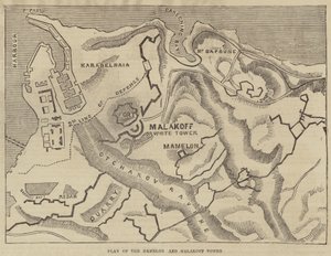 Plano del Mamelón y la Torre Malakoff (grabado) de English School
