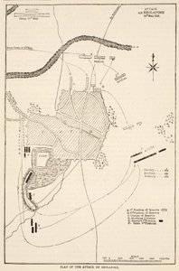 Plano del ataque a Sholapore, ilustración de Cassells Illustrated History of India de James Grant, pub. 1879