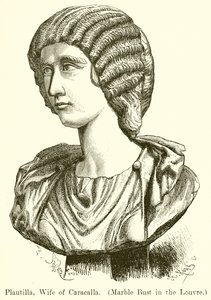 Plautilla, esposa de Caracalla. (Busto de mármol en el Louvre) (grabado)