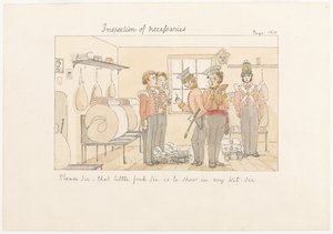 Por favor señor, ese pequeño tenedor señor, es para mostrar en mi equipo señor, c.1850 de English School