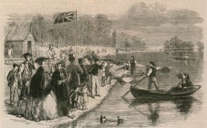 Botes de recreo en el agua en Regents Park de English School