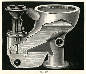 Inodoro de válvula de émbolo, 1870