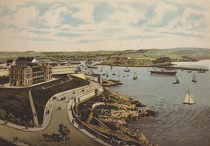 Plymouth: Instituto Biológico y Cattewater (litografia en color) de English School
