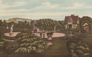 Plymouth: Swiss Lodge and Gardens, Devonport Park (litografia en color) de English School