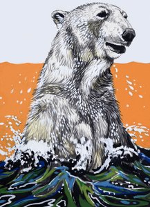 Oso polar (gouache sobre papel) de English School