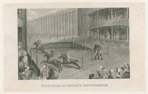 Carrera de ponis en el Anfiteatro de Astley de English School