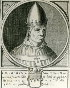 Papa Gregorio V (972-999) (grabado) de English School