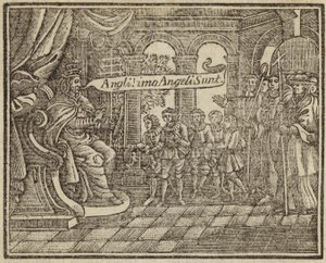 El Papa Gregorio y los Angeli: Gregorio el Grande encontrando a jóvenes anglosajones en un mercado de esclavos de English School