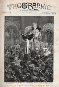 Papa León XIII El Jubileo Episcopal del Papa, Su Santidad pronunciando la Bendición después de la Misa del Jubileo en San Pedro, Roma - Ilustración para The Graphic, 4 de marzo de 1893. de English School