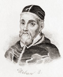 Papa Urbano VIII, c.1568 -1644, nacido Maffeo Barberini (grabado) de English School