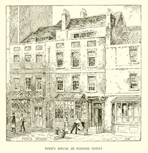 Casa del Papa en Plough Court (grabado) de English School
