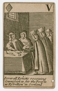 Carta de juego del Complot Papista de English School