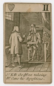 Carta de juego del Complot Papista de English School