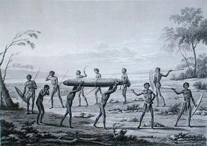 Port Jackson, Nueva Holanda: Ceremonia de entierro aborigen, de 