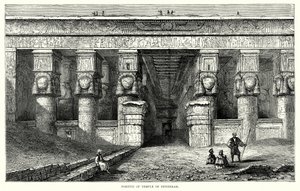 Pórtico del templo de Denderah (grabado) de English School
