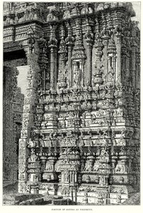 Porción de Gopura en Tirupetty (grabado) de English School