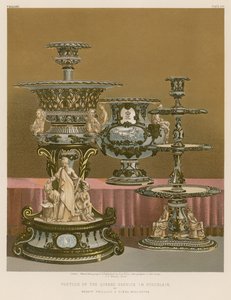 Parte del servicio de la Reina en porcelana de Messrs Phillips y Binns, Worcester de English School