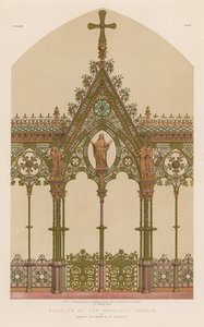 Parte de la pantalla de Hereford por Messrs Skidmore and Co, Coventry de English School