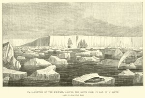 Porción de la pared de hielo alrededor del Polo Sur, en la Latitud 78° 15 Sur de English School