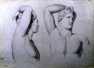 Bustos de desnudos, c.1780 de English School